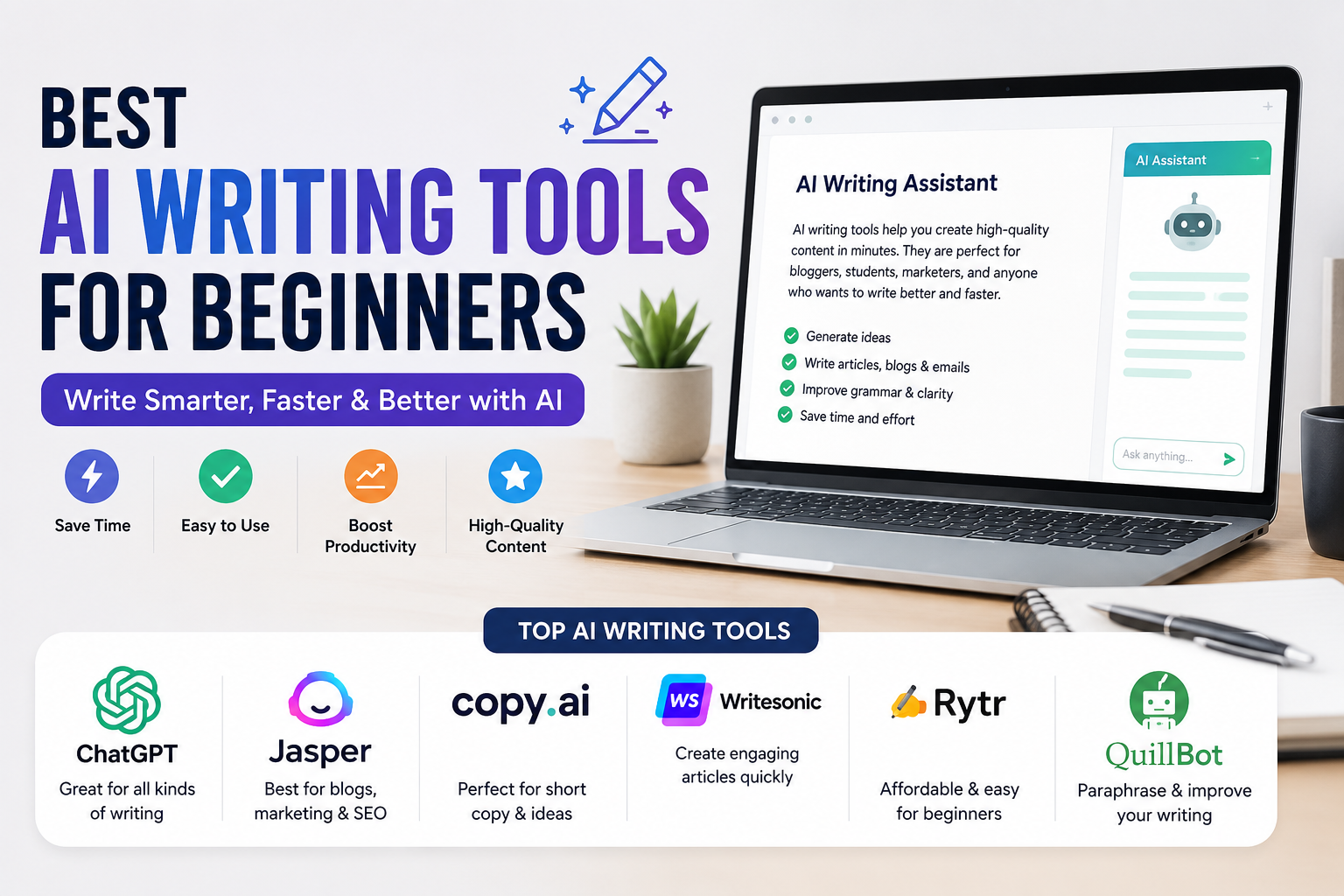 Best AI Writing Tools for Beginners (2026): Top Picks for Easy, Smarter Writing